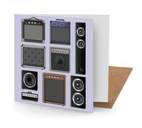 Speakers Greetings Card Suitable for Birthdays, Thank You, Any Occasion, 15 x 15 cms, Multi-Coloured