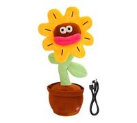Speaking Interactive Toy - 13.78x5.91x3.94in Animated Sunflower Plush, 400mAh Battery Rechargeable Imitate Sing Dance Functions | Yellow Color Adorable Educational Learning Development Playmate Device