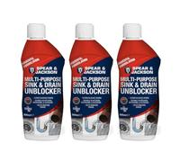 Spear and Jackson 3 x 500ml Heavy Duty Sink and Drain Unblocker
