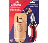 Spear & Jackson Razorsharp Heavy Duty Bypass Secateurs and Leather Holster