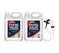 Spear and Jackson - Paving Sealant and Proofer - 2 x 5 Litre Water Seal - with Long Hose Trigger - Breathable, Colourless Waterseal for Brick, Wood and Stone