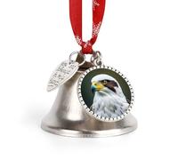 Spear Falcon, White Eagle Christmas Bells Ornaments, Hanging Iron Jingles Decoration - Elegant Jingle Bell Ornament for Tree, Home, Festive Decor