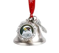 Spear Falcon, White Eagle Christmas Bells Ornaments, Hanging Iron Jingles Decoration - Elegant Jingle Bell Ornament for Tree, Home, Festive Decor