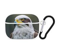 Spear Falcon White Eagle for Airpod Pro Case Cover Hard Shell Full Drop Protection Cover with Keychain Compatible with AirPod Pro 2nd/1st Generation, Front LED Visible,White
