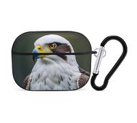 Spear Falcon White Eagle for Airpod Pro Case Cover Hard Shell Full Drop Protection Cover with Keychain Compatible with AirPod Pro 2nd/1st Generation, Front LED Visible,Black