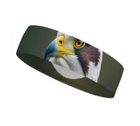 Spear Falcon, White Eagle Headbands for Women & Men Sports Headband, Fits All Head Sizes, Ultra Absorbent & Non-Slip Sweatband for Running, Yoga, Gym
