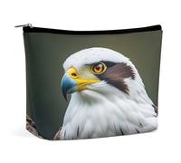 Spear Falcon White Eagle Travel Makeup Bag Large Toiletry Bag for Women Waterproof Cosmetic Bags for Purse Portable Makeup Organizer Bags Cute Zipper Pouch Cosmetic Pouch Funny Travel Makeupbag