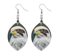 Spear Falcon, White Eagle Wooden Earrings for Women, Vintage Elegant Wood Jewelry, Lightweight Earrings for Wedding, Party, Everyday Jewelry Gift, Love, Wood, wood