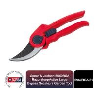 Spear & Jackson 5960RSA Razorsharp Active Large Bypass Secateurs Garden Tool