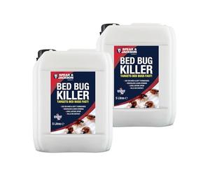 Spear & Jackson Bed Bug Killer, 2 x 5 Litres, Long-Lasting, Odourless, insecticide against Flying and Crawling insects