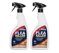 Spear & Jackson Flea Killer, 2 x 1 Litre Spray, Multi-Insect Control for Hard and Soft Furnishings