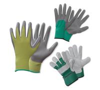 Spear & Jackson Kew Gardens Collection Gloves Trio 3 Pack - Seeding & Weeding, Garden Master and Rigger Style Pack of Gloves (3 Pairs - Medium)