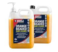 Spear & Jackson Orange Beaded Hand Cleaner 2 x 5L With Moisturiser - Rapidly Removes Grease, Oil, Stains, Ink, Tough Dirt and More