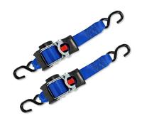 Spear & Jackson RATSTRAP50 Auto Retractable Ratchet Straps - Self-Retracting Tie Downs - 50mm x 3m - Twin Pack (Set of 2 x Straps)