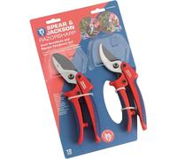 Spear & Jackson Razorsharp Advantage - Geared & Ratchet Secateur Set - Red/Navy