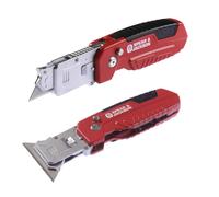 Spear & Jackson SJ1790 2-in-1 Trimming Knife and Scraper - Multi-Functional Utility Knife & Scraping Tool, Folding Cutting Blade Stores in Handle,