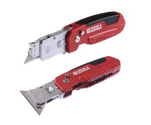Spear & Jackson SJ1790 2-in-1 Trimming Knife & Scraper. Multi-functional, folding blade, rotating scraping blade + 10 spares.