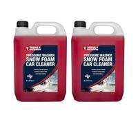 Spear & Jackson Snow Foam Car Cleaner, 2 x 5 Litres, High-Foaming Pressure Washer Concentrate, Cherry