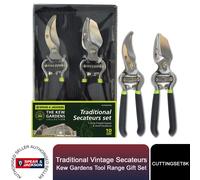 Kew Gardens Razorsharp Cutting Set 3K Bypass and Anvil Secateurs Set Green