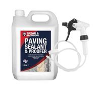 Spear and Jackson 5L Paving Sealant - Protects Stone From Algae, Mould, Oil & Weather, Covers 25M², Long Hose Trigger