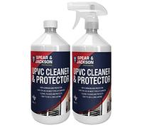Spear & Jackson UPVC Cleaner & Protector 2 x 1L - Carnauba Wax Protection Safe For Most Surfaces - Cleans Polishes Protects Easy To Use Long Lasting
