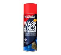 Spear & Jackson Wasp & Nest Destroyer 600ml Aerosol Spray - Up to 5 Metre Power Spray - for Indoor & Outdoor Wasp and Hornet Nest Treatment