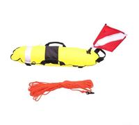Spearfishing Safety Made Easy Floating Dive Marker Buoy with Essential Gear Storage Options (Yellow)