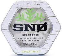 Spearmint KETO Xylitol Candy Chips - SNØ 1.5oz Tin - Sugar-Free Candy With Only 2 Ingredients | Low Carbs, Diabetic-Friendly, Non-GMO, Vegan, GF & Kosher | Purest candy in the world!