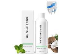 Spearmint Oil Pulling Rinse, Mouthwash with Organic Cold-Pressed Coconut Oil,Natural Oral Cleanse & Teeth Whitener,Remove Tooth Stains