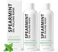 Spearmint Oil Pulling Rinse, Natural Oral Cleanse & Teeth Whitener, Deep Cleansing, Remove Tooth Stains, Soothes Gums, Freshens Breath