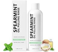Spearmint White Oils Pulling Rinse - Natural Oral Cleanse & Teeth Whitener, White Oils Pulling Rinse, Mouthwash with Organic Cold-Pressed Coconut Oil, Say Goodbye to Bad Breath (1)