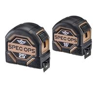 Spec Ops Tools 16-Foot & 25-Foot Tape Measure Tool Set, 1 1/4" Double-Sided Blade, Military-Grade Composite Case, 3% Donated to Veterans