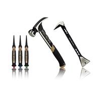 Spec Ops Tools 3-Piece Tool Set, Includes 20 oz Nailing Hammer, 11" Molding Pry Bar, 3-Piece Nail Set, 3% Donated to Veterans