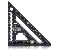Spec Ops Tools Elite Series Fury 7.5” Rafter Square with Level Vial, Laser Etched & Stamped Markings, Rapid-Layout Features, Wide Heel, Integrated Compass Holes, Digital Rafter Calculator & Guide