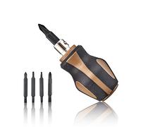 Spec Ops Tools Stubby Screwdriver, 9-in-1, Includes 4 Double-Sided S2 Steel Bits, Magnetic, 3% Donated to Veterans Black/Brown