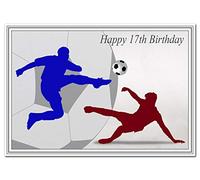 Special 17th Birthday Cards - Unusual Unique Cool Happy Seventeenth 17 year old (17th Birthday Card - Football themed)