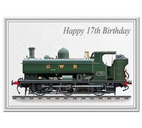 Special 17th Birthday Cards - Unusual Unique Cool Happy Seventeenth 17 year old (Happy 17th Birthday Card - GWR Steam Train)