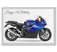 Special 17th Birthday Cards - Unusual Unique Cool Happy Seventeenth 17 year old (Happy 17th Birthday Card - Motorbike)