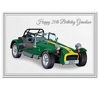Special 20th Birthday Cards - Unusual Unique Cool - Happy Twentieth 20 year old (Grandson 20th Card - Race Car)