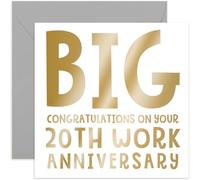 Special 20th Work Anniversary Card for Colleague Coworker Boss - Congratulations Gifts for Them Men Women - Well Done To You - Proud - Blank Inside with Envelope