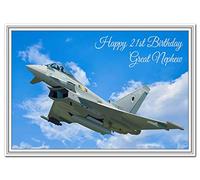 Special 21st Birthday Cards - Unusual Unique Cool Happy Twenty-first 21 year old (Great Nephew 21st Card - Typhoon Airplane)