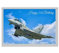 Special 21st Birthday Cards - Unusual Unique Cool Happy Twenty-first 21 year old (Happy 21st Birthday Card - Typhoon Airplane)