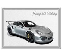 Special 25th Birthday Cards - Unusual Unique Cool Happy Twenty-fifth 25 year old (Happy 25th Birthday Card - Sports Car)