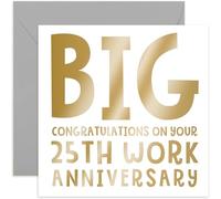 Special 25th Work Anniversary Card for Colleague Coworker Boss - Congratulations Gifts for Them Men Women - Well Done To You - Proud - Blank Inside with Envelope