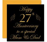 Special 27th Anniversary Card for Mum or Dad Parents, Special Mum & Dad