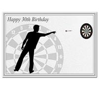 Special 30th Birthday Cards for him - Unusual Unique Cool Best 30 year old man (Happy 30th Bday Card - Darts theme)