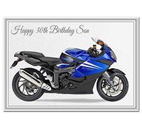 Special 30th Birthday Cards - Unusual Unique Cool - Happy Thirtieth 30 year old (Son 30th Card - Motorbike Biker)