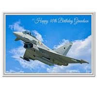 Special 40th Birthday Cards - Unusual Unique Cool Happy Fortieth 40 year old (Grandson 40th Birthday Card - Typhoon Airplane)