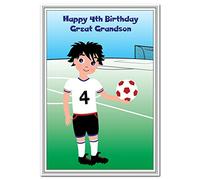 Special 4th Birthday Card Boy - Age Four - Unusual Cute Unique 4 year old (Great Grandson 4th Bday - Football Little Boy)