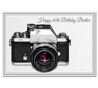 Special 60th Birthday Cards - Unusual Unique Cool Happy Sixtieth 60 year old (Brother 60th Birthday Card - Photographer Camera)